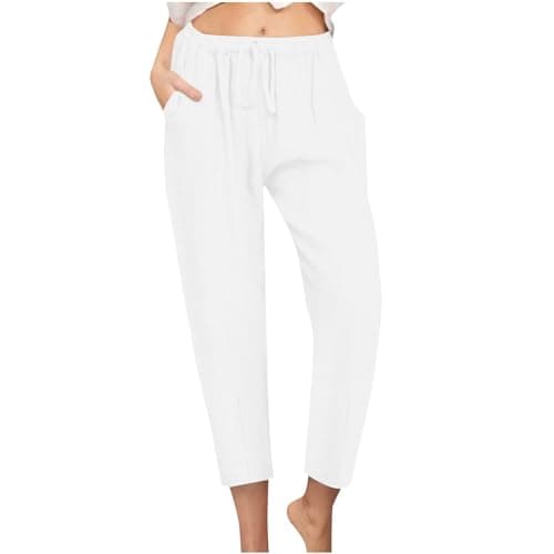 High Waisted Drawstring Tapered Palazzo Pants for Women