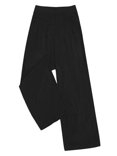 Women's Elastic Waist Culottes Pants with Pockets Casual Palazzo