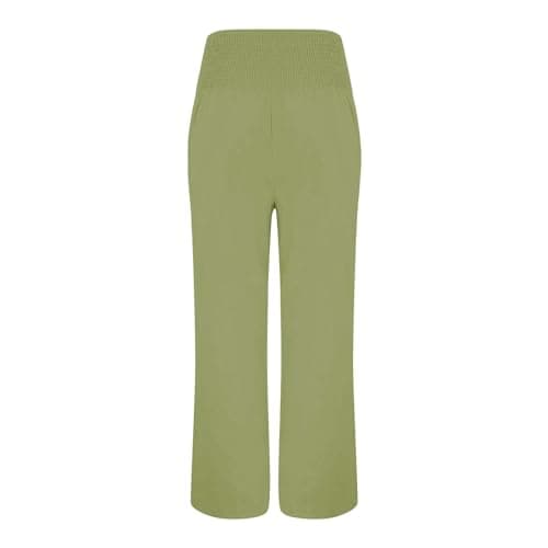 GOKKILRW Women's Linen Palazzo Pants Wide Leg High Waist Boho Summer Travel Trouser