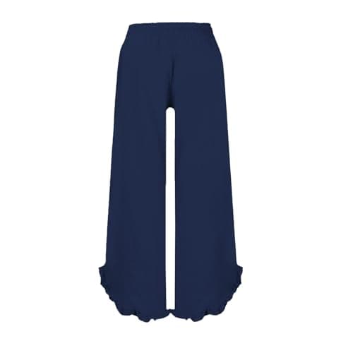 Boho Wide Leg Smocked Waist Linen Pants for Summer Vacation