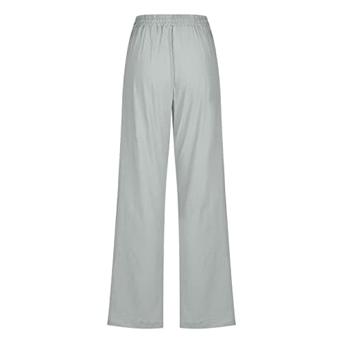 Floral Wide-Leg Pants for Women: High-Waisted, Comfortable Cotton-Linen Trousers