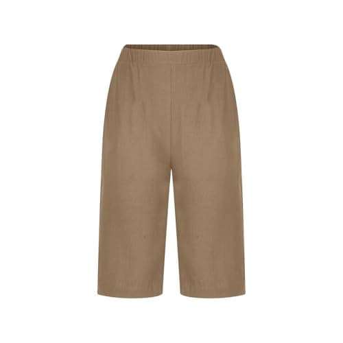 Yxzogd 2025 Women's Summer Cotton Linen Elastic Waist Basic Plus Size Short Pants with Pockets