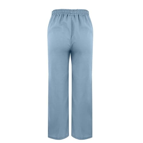 DINEVE Women's High-Waist Summer Casual Linen Trouser