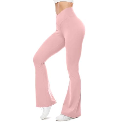 Women's High Waist Flare Yoga Pants with Pockets & Tummy Control