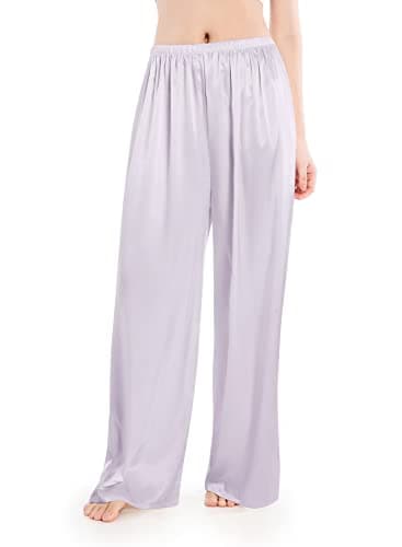 Wantschun Women's Wide Leg Satin Silk Pajama Pants