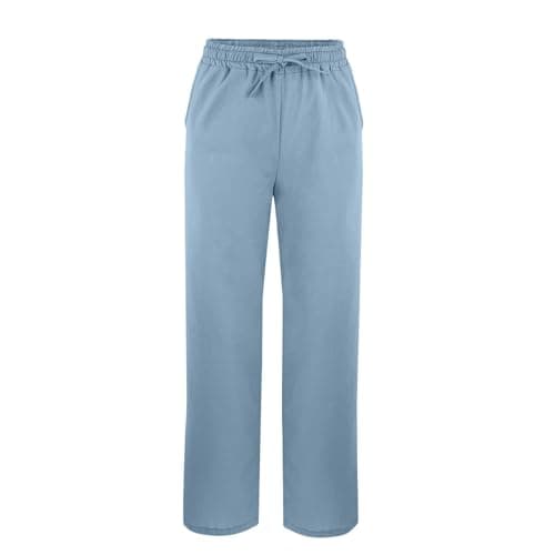 DINEVE Women's High-Waist Summer Casual Linen Trouser