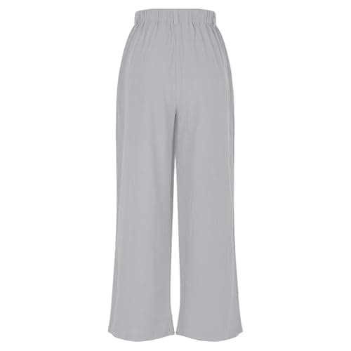 Yxzogd Women's High-Waisted Wide Leg Cotton Pants for Summer Beach Wear