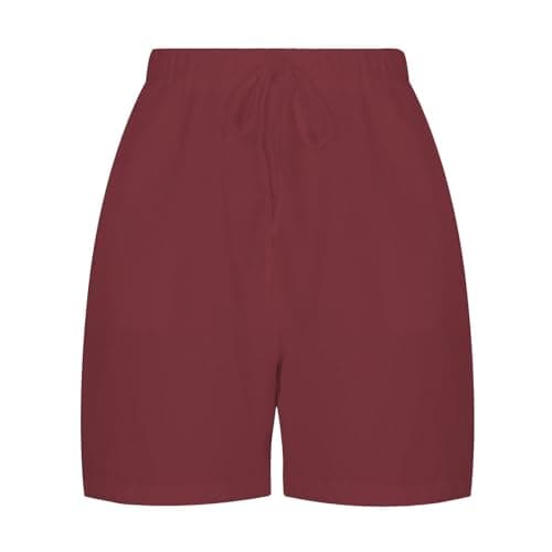 Yxzogd 2025 Women's Linen Shorts Summer Drawstring Bermuda Casual