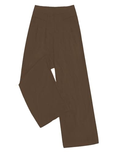 Women's Elastic Waist Culottes Pants with Pockets Casual Palazzo