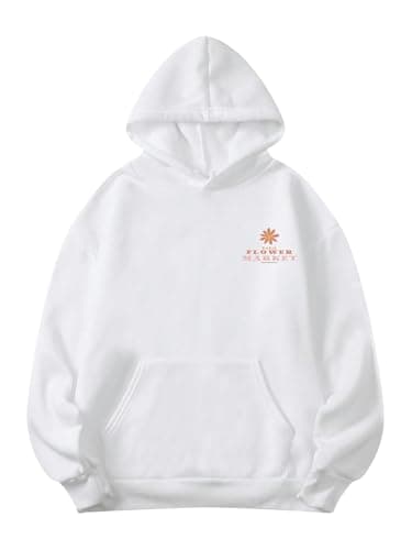 Women's Floral Print Hoodie Sweatshirt with Pocket