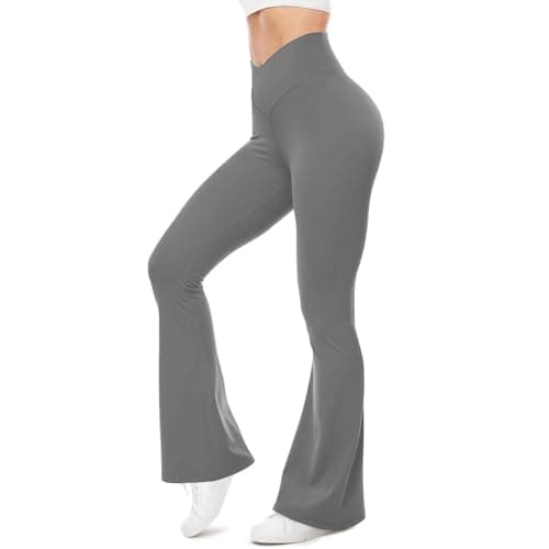 Women's High Waist Flare Yoga Pants with Pockets & Tummy Control