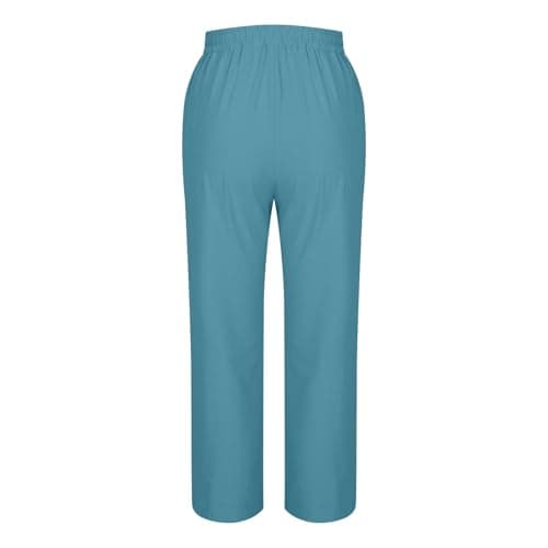 Sktremeuru Women's 2025 Summer High Waist Wide Leg Cotton Linen Pants