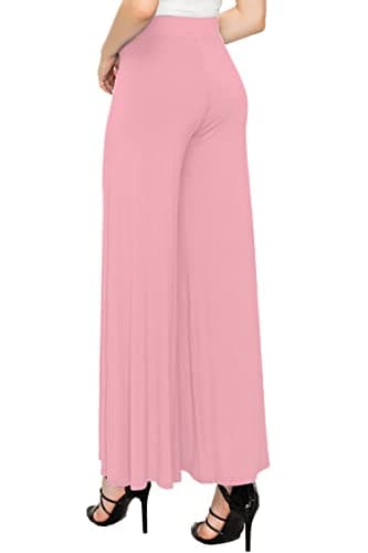 Solid Casual Comfy Stretchy Wide Leg Palazzo Lounge Pants for Women