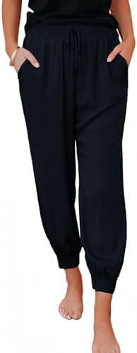 Dokotoo Women's Soft Casual Elastic Waist Jogger Pants with Pockets