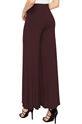 Solid Casual Comfy Stretchy Wide Leg Palazzo Lounge Pants for Women
