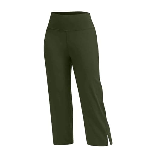 High Waisted Tummy Control Bootcut Capri Pants for Women Yoga Exercise