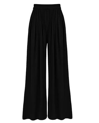 BTFBM Women's Casual Wide Leg Knit Trousers with Pockets