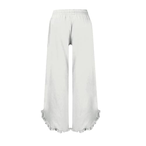 GOKKILRW Women's Lightweight Boho Linen High Waist Flowy Palazzo Pants