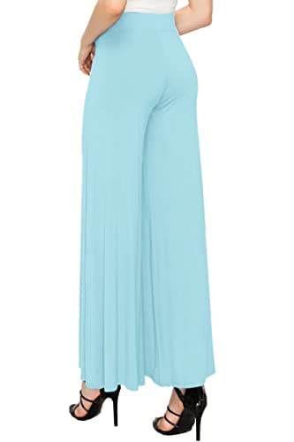 Solid Casual Comfy Stretchy Wide Leg Palazzo Lounge Pants for Women
