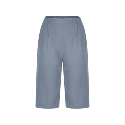 Yxzogd 2025 Women's Summer Cotton Linen Elastic Waist Basic Plus Size Short Pants with Pockets