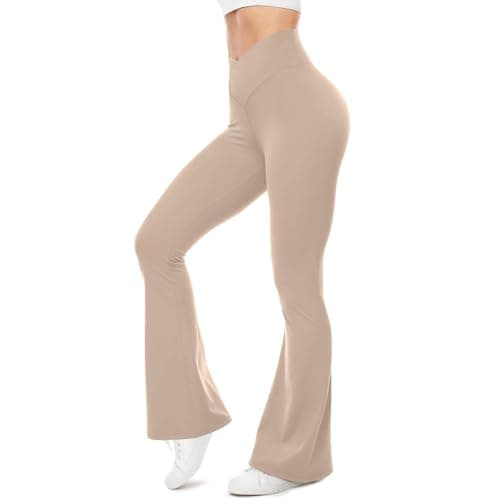 Women's High Waist Flare Yoga Pants with Pockets & Tummy Control