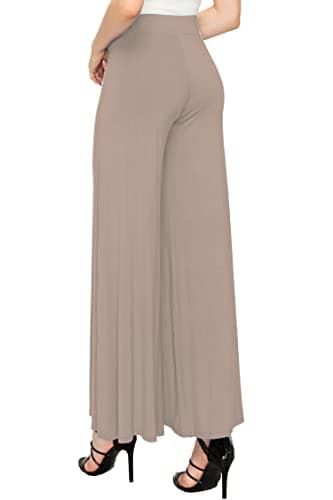 Solid Casual Comfy Stretchy Wide Leg Palazzo Lounge Pants for Women