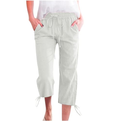 Summer 2024 High-Waisted Wide-Leg Capri Pants for Women