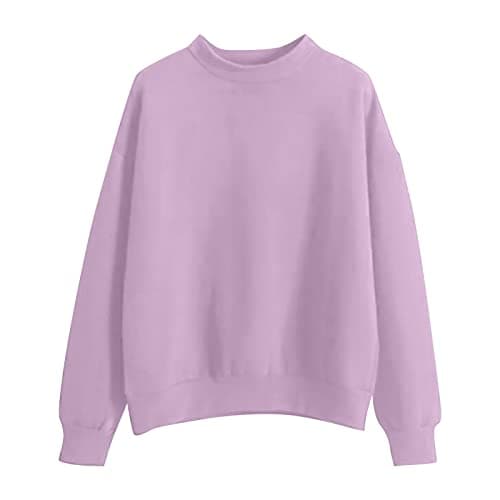 Trendy Women's Thick Solid Color Sweatshirt for Fall Winter Outdoor Activities