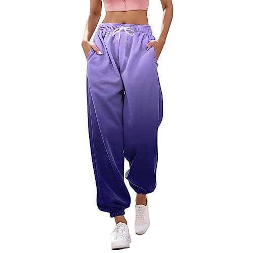 Y2K Aesthetic Women's High-Waisted Cinch Bottom Sweatpants with Pockets