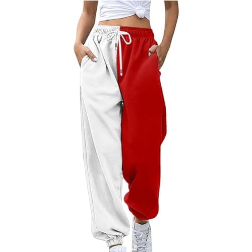 Y2K Aesthetic Women's High-Waisted Cinch Bottom Sweatpants with Pockets