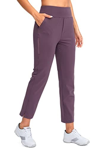 YYV Women's Stretch High Waist Ankle Pants with Pockets for Golf & Casual Business Travel