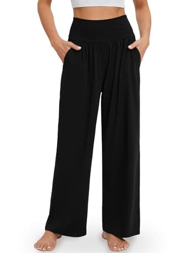 Gracyoga Wide Leg High Waisted Flowy Yoga Pants for Women