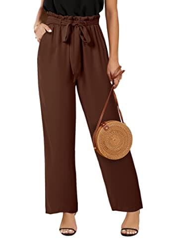 SySea Women's High Waisted Leopard Print Belted Palazzo Pants with Pockets