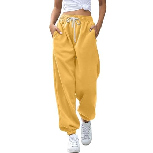 Y2K Aesthetic Women's High-Waisted Cinch Bottom Sweatpants with Pockets