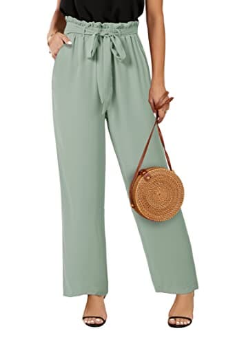 SySea Women's High Waisted Leopard Print Belted Palazzo Pants with Pockets