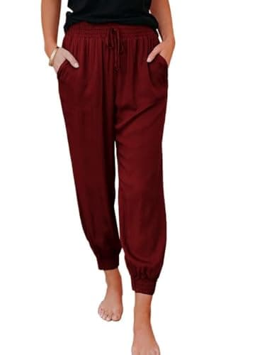 Dokotoo Women's Soft Casual Elastic Waist Jogger Pants with Pockets
