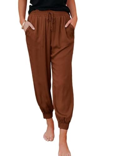 Dokotoo Women's Soft Casual Elastic Waist Jogger Pants with Pockets