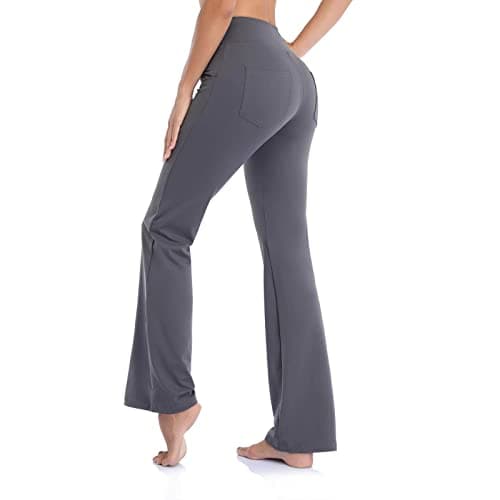 Women's High Waist Flare Yoga Pants with Pockets & Tummy Control