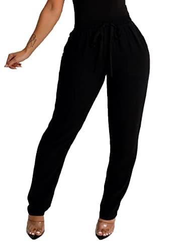 Miiyana Plus Size High Waisted Wide Leg Palazzo Trousers