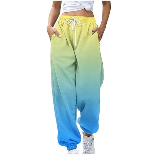 SMIDOW Womens Gradient Color Sweatpants High Waisted Lounge Trousers