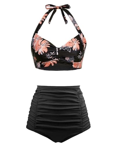 Women's High Waisted Bikini Set with Tummy Control