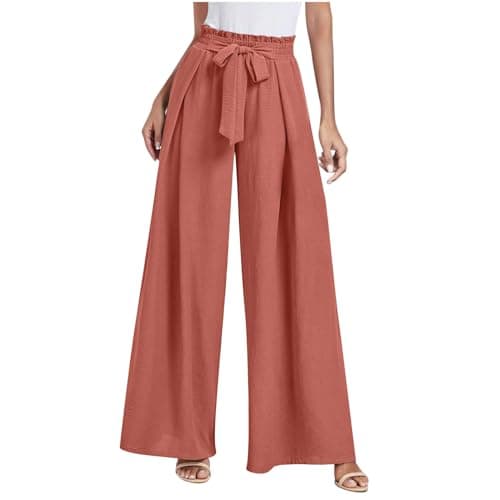 Yxzogd Wide Leg Tie Bow Palazzo Pants for Women Summer Casual Dressy