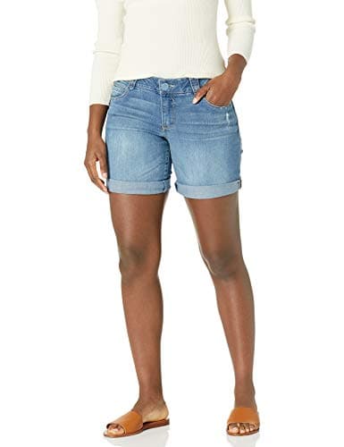 Democracy Women's Petite 6" Cuffed Denim Shorts