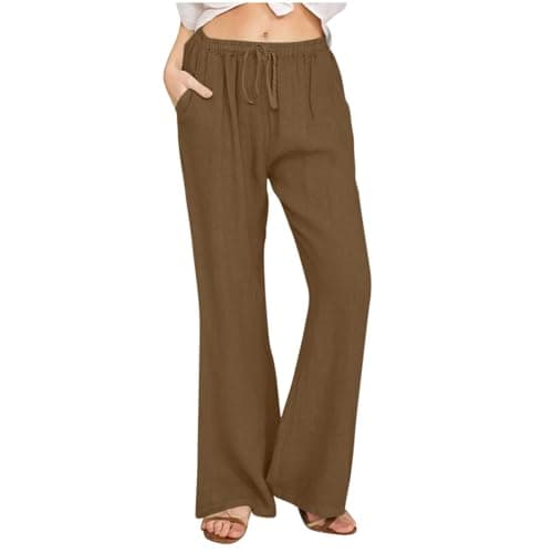 Yxzogd Women's High-Waisted Loose Palazzo Pants with Pockets