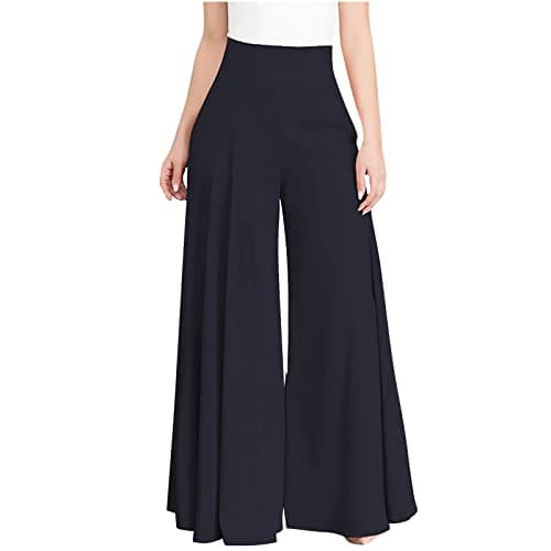 Elastic High Waist Women's Wide Leg Casual Pants
