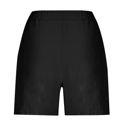 Sktremeuru Women's Casual Cotton Linen Bermuda Shorts with Pocket