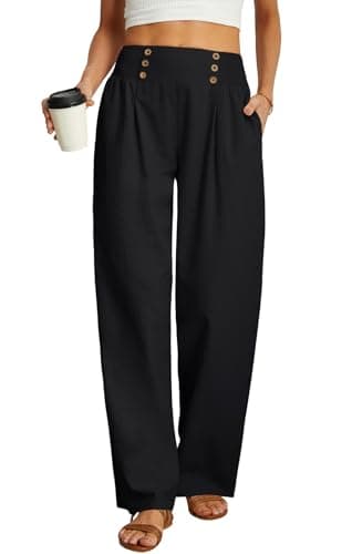 Women's Summer Mix Cotton Linen Palazzo Pants
