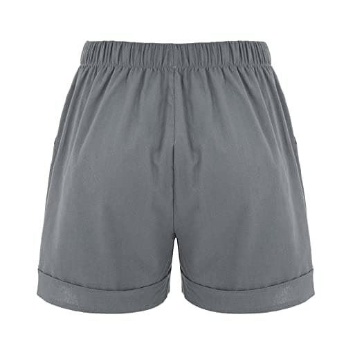 Yxzogd Cotton Linen Shorts for Women Loose Summer Pants with Pockets