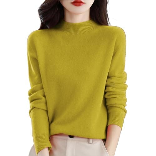 Trendy Women's Lightweight Cashmere Crew Neck Pullover
