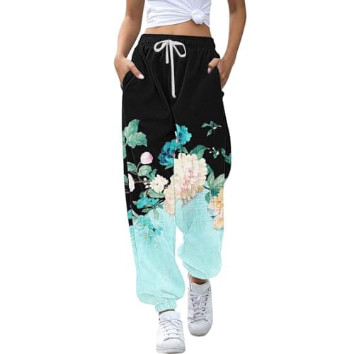 Y2K Aesthetic Women's High-Waisted Cinch Bottom Sweatpants with Pockets